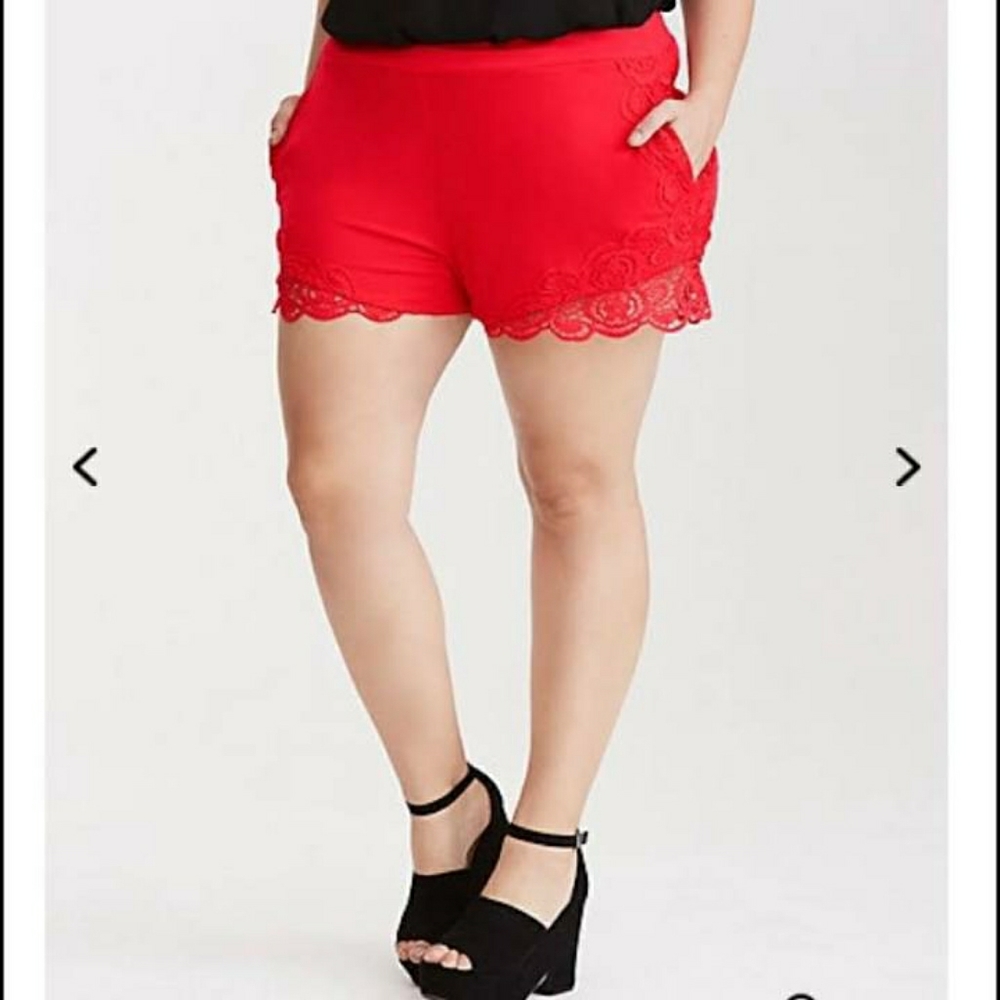 Torrid Lace Appliqué Rayon Shorts